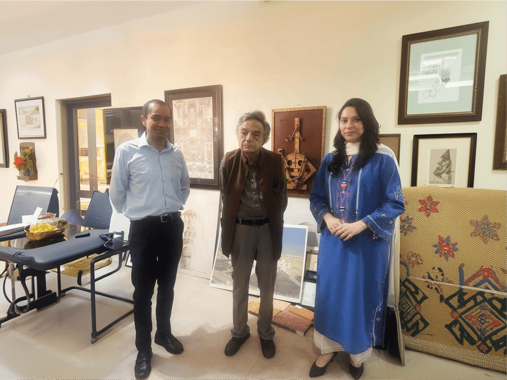 Degardis team members and a guest at the Degardis office in Lahore